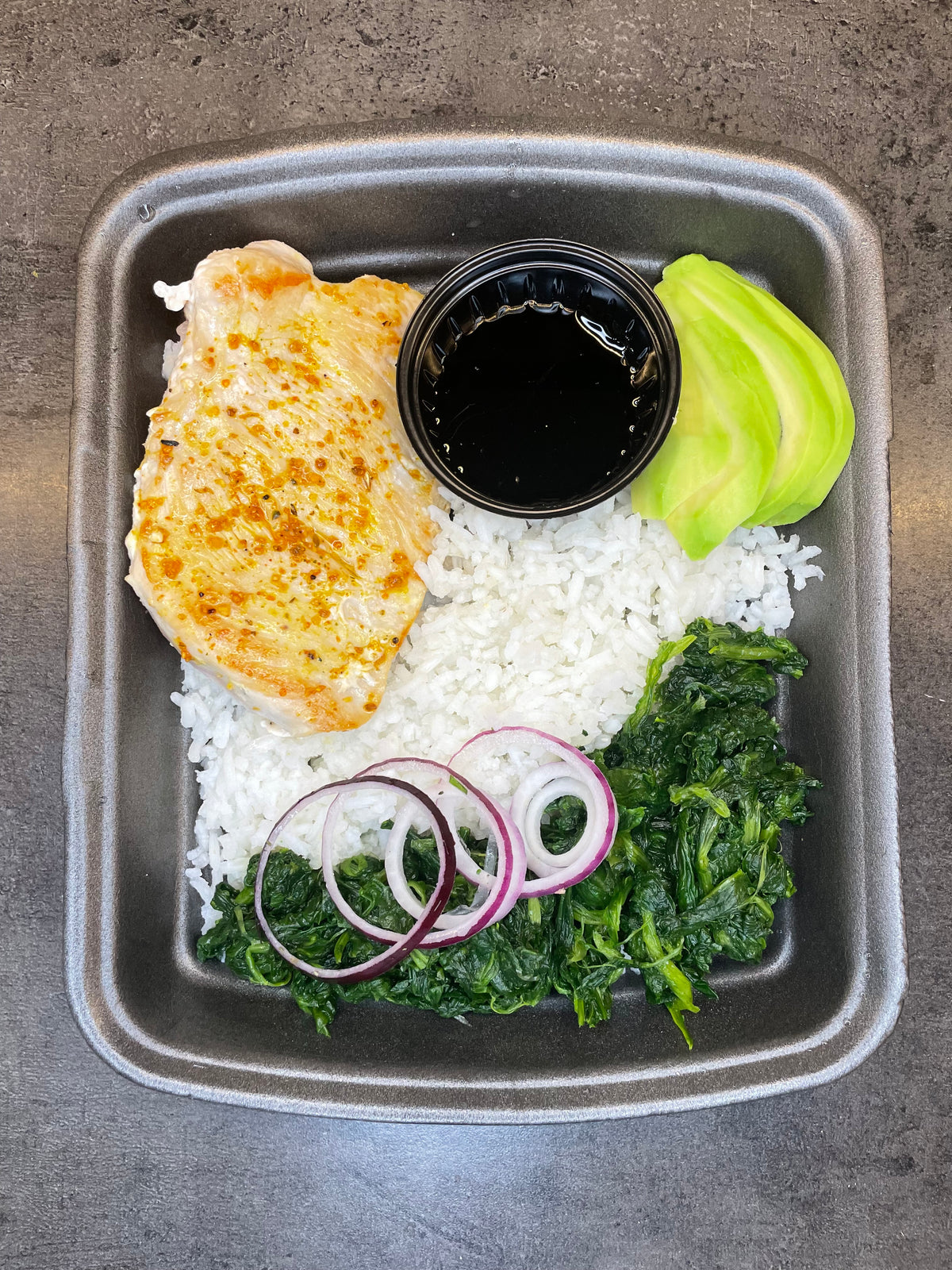 Lunch / Grilled Turkey Basmati rice Spinach Avocado